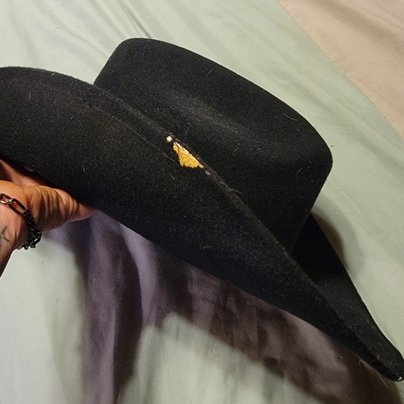 Black Cowboy Hat with Silver Band - Picture 8 of 11